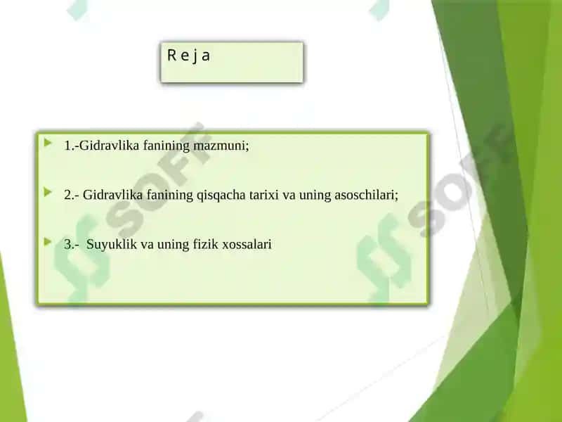 Gidravlika fanining tarkibiy qismi 3