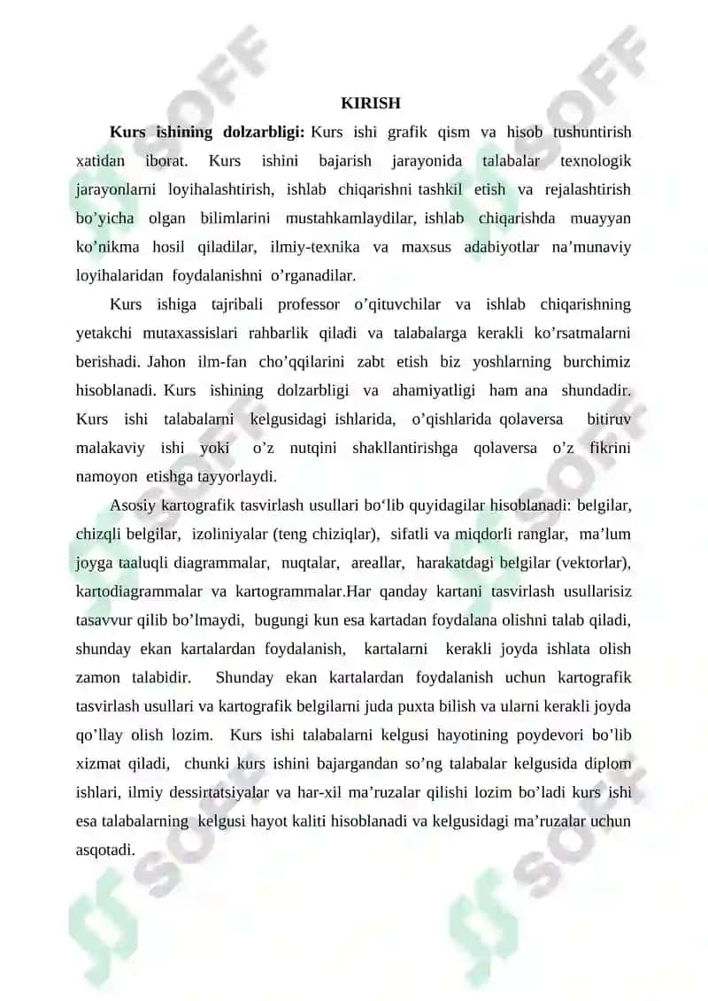 Geodeziya, kartografiya, geografiya KARTOGRAFIK TASVIRLASH USULLARI VA ULARNING QO‘LLANILISHI 3