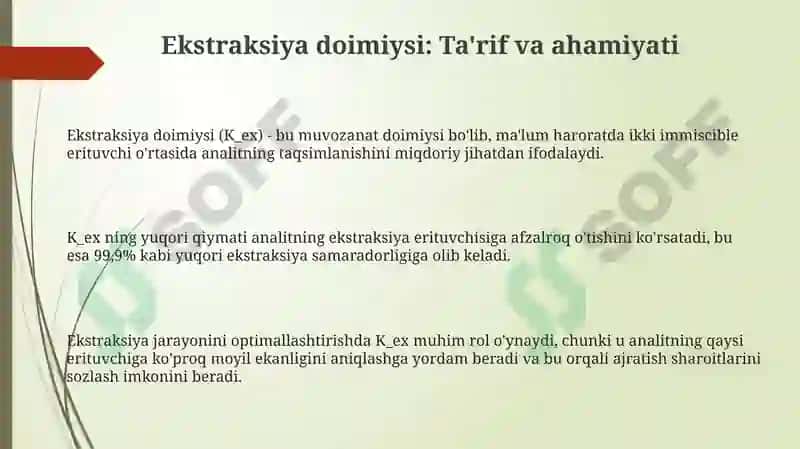 Ekstraksiya doimiysi 3