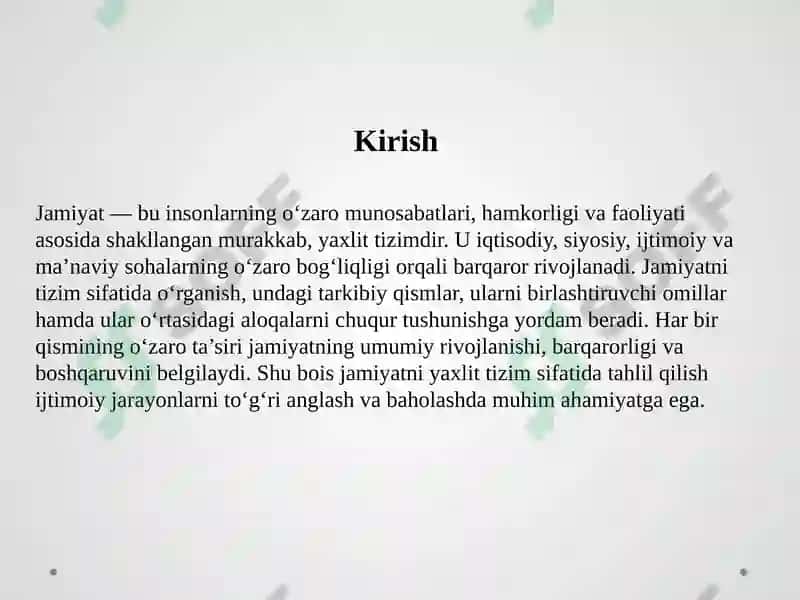 Jamiyatyaxlittizimsifatida 3