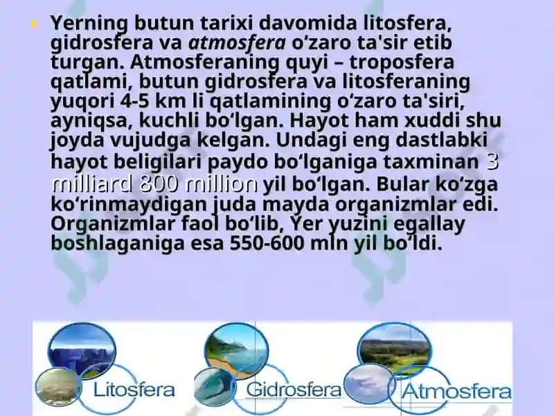 Yer qobiqlarning o‘zaro ta'siri 3