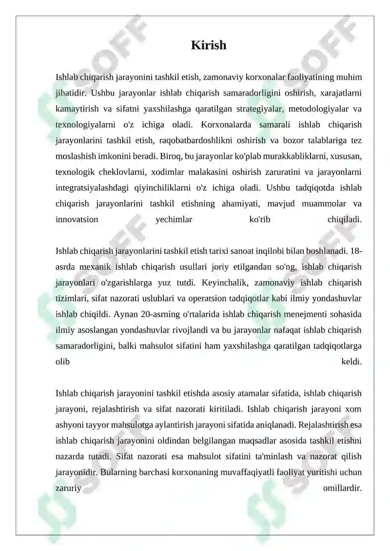 Ishlab chiqarish jarayonlarini tashkil etish 3