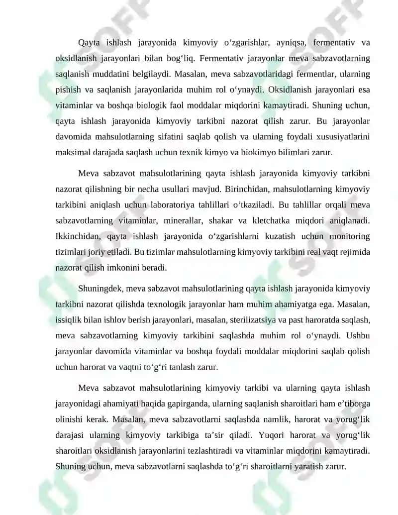 Meva sabzavot mahsulotlarini qayta qilishni texnokimyoviy nazorati. 3
