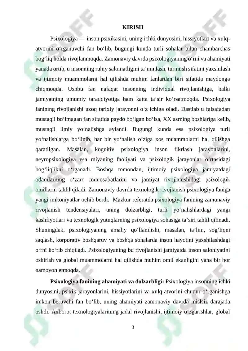 Psixologiya fanining rivojlanishining zamoniviy tendensiyalari 3