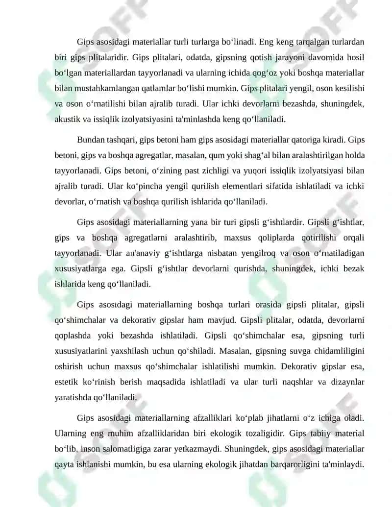 Gips asosidagi devorbop qurilish materiallarini ishlab chiqarish texnologiyasi 3