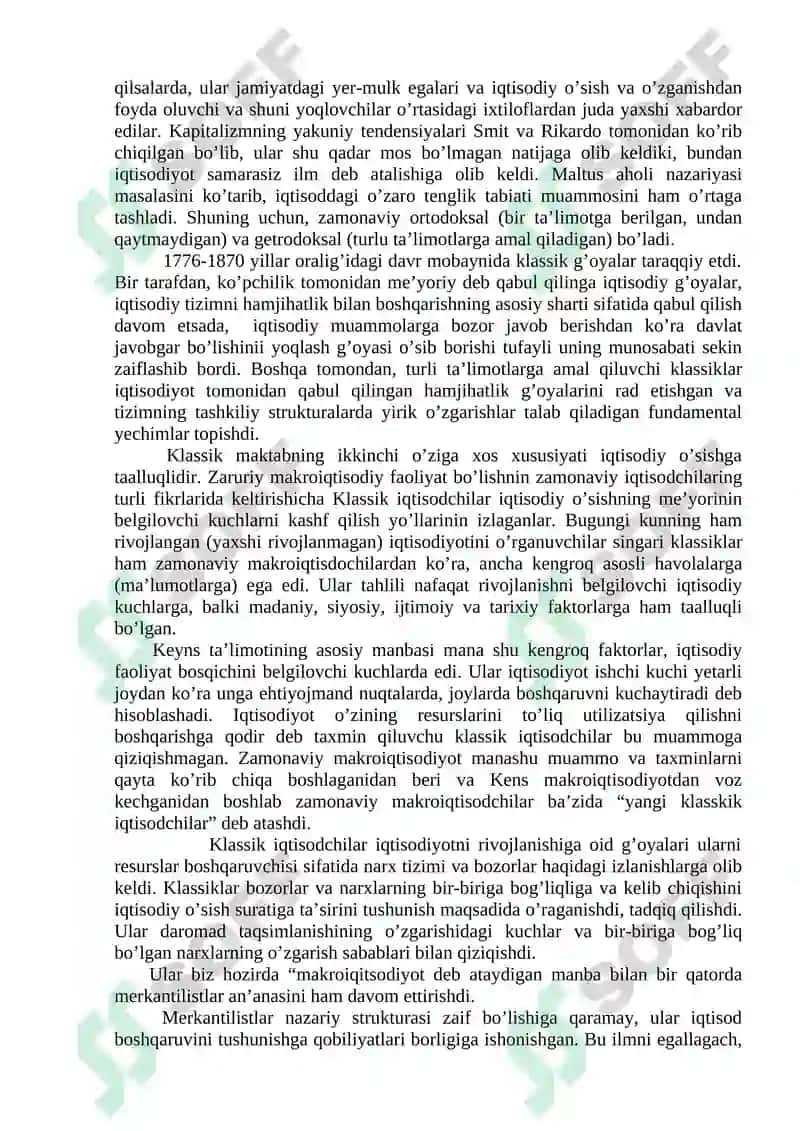 Klassik iqtisodiy maktabning iqtisodiy ta’limotlari 3
