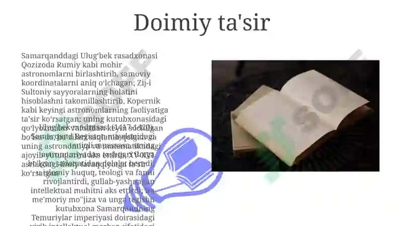 Mirzo Uluğbek va uning merosi 3