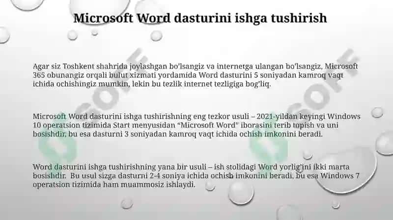 Microsoft Word dasturini ishga tushirish 3