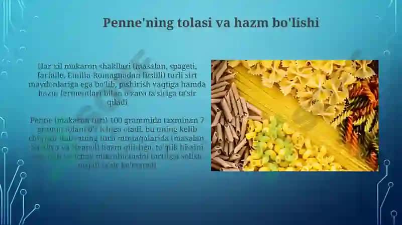 Makaron mahsulotlari turlari va ularning iste'mol fiziologiyasi 3