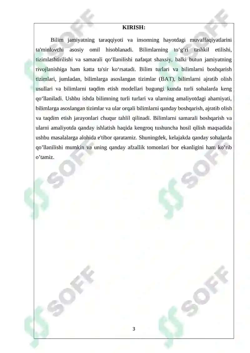Bilimlar bazasi va bilimlarni taqdim etish modellari (produksion modeli asosida) 3