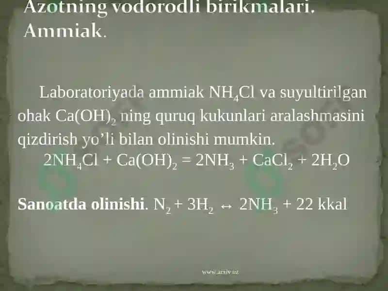 Azotning xossalari 3