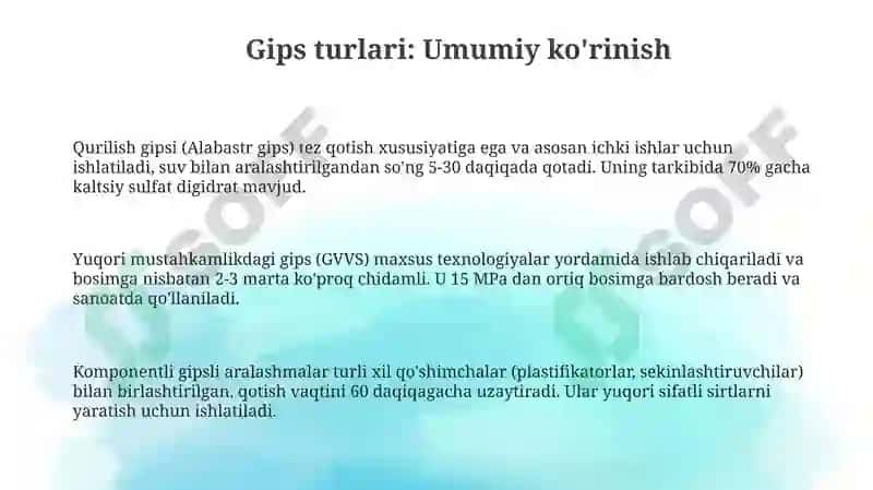 Qurilish gipsi (Alabastr gips) 3