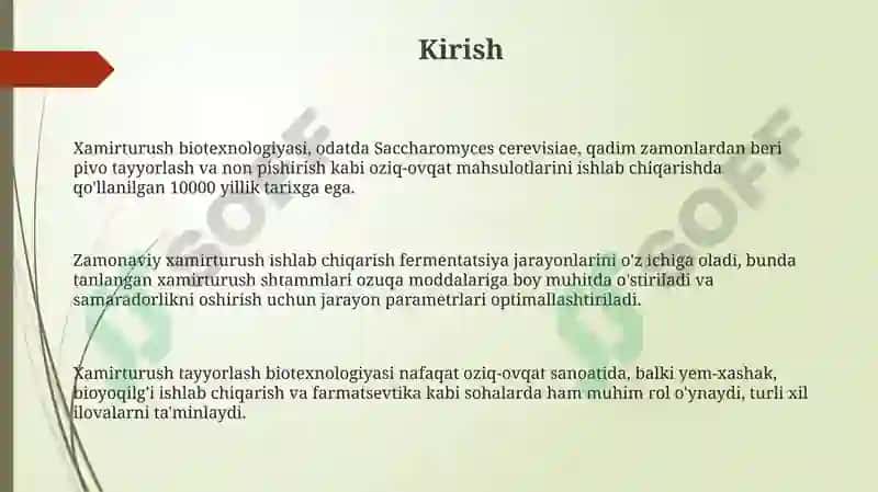 Xamirturushtayyorlash biotexnologiyasi 3