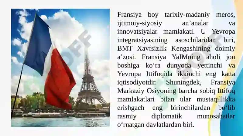 O'zbekiston va Fransiya hamkorlik aloqalari 3