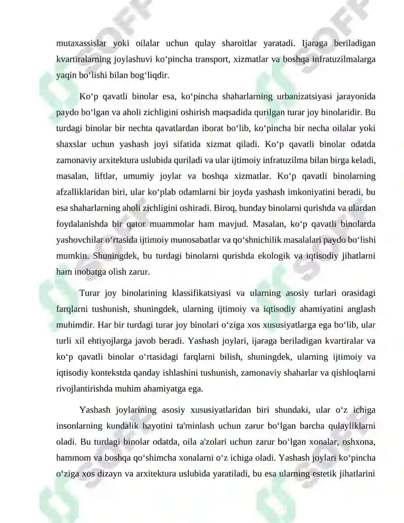 Turar joy binolarining klassifikatsiyasi 3