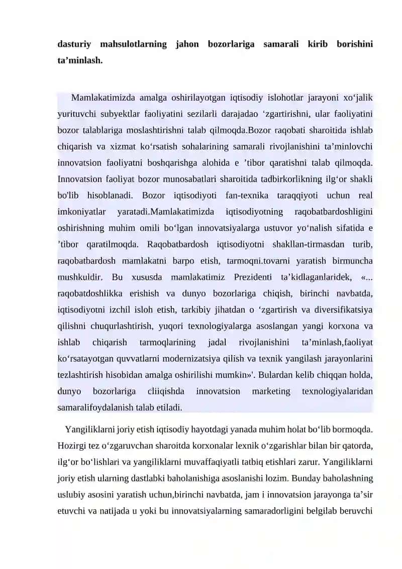 Innovatsionlar marketing oʻziga xos xususiyatlari 3