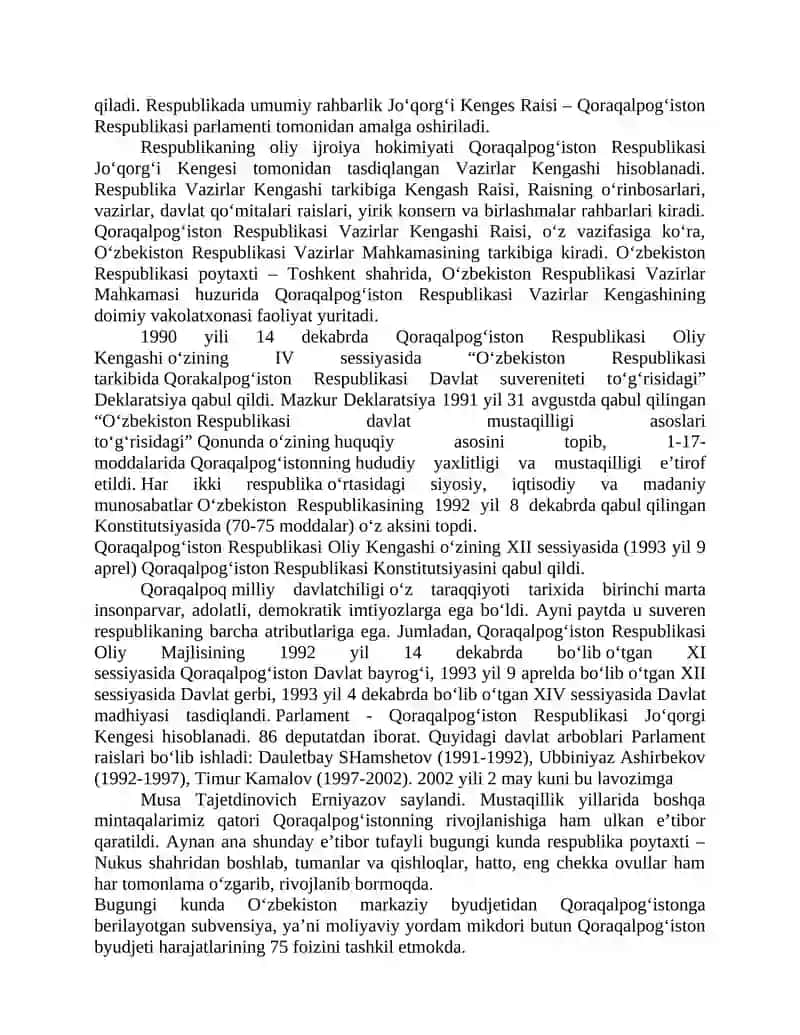 Mustaqillik yillarida Qoraqalpog`iston Respublikasi 3
