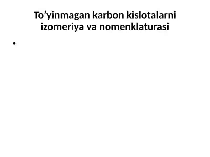To‘yinmagan Kislotalar 3