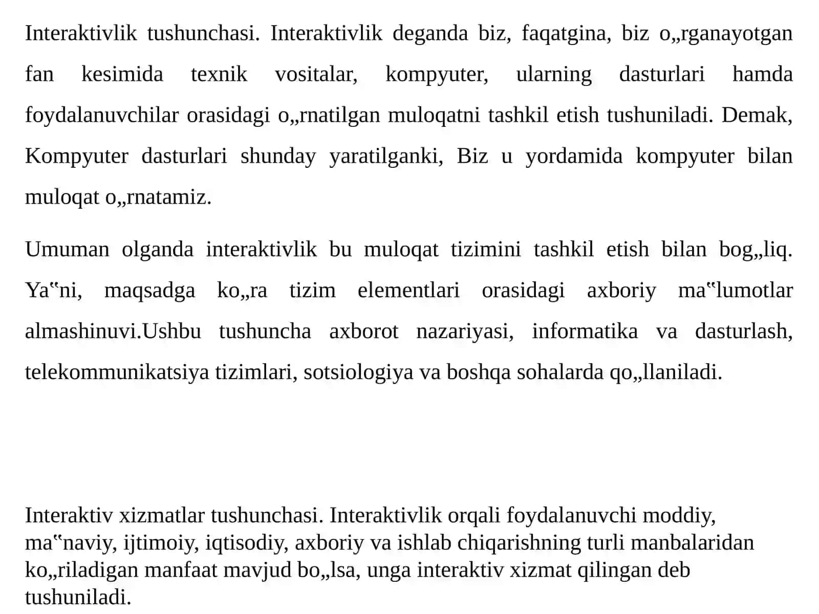 Interaktivlik sohalari 3