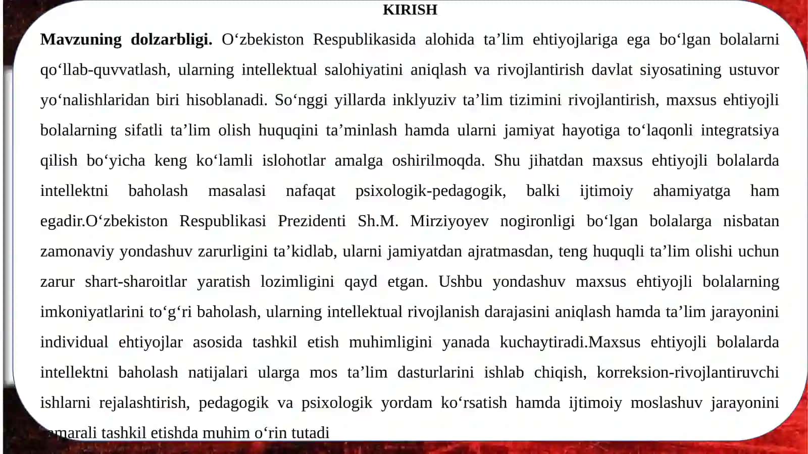 MAXSUS EHTIYOJLI BOLALARDA INTELLEKTNI BAHOLASH 3