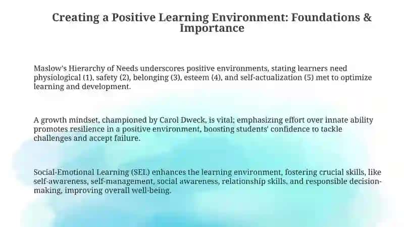 Creating a Positive Learning Environment: Foundations & Importance 3