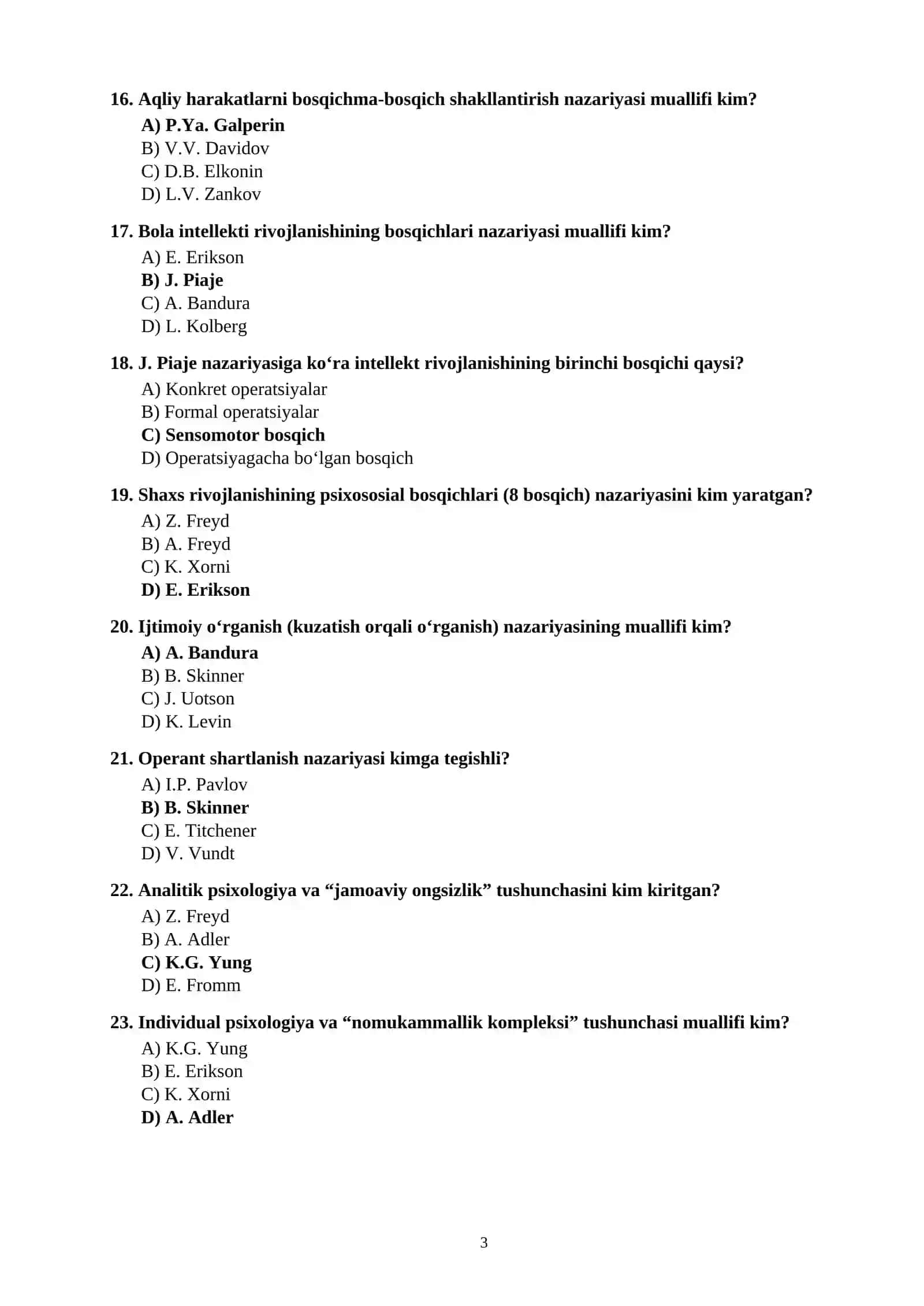 100 TA TEST SAVOLLARI JAVOBLARI BILAN 3