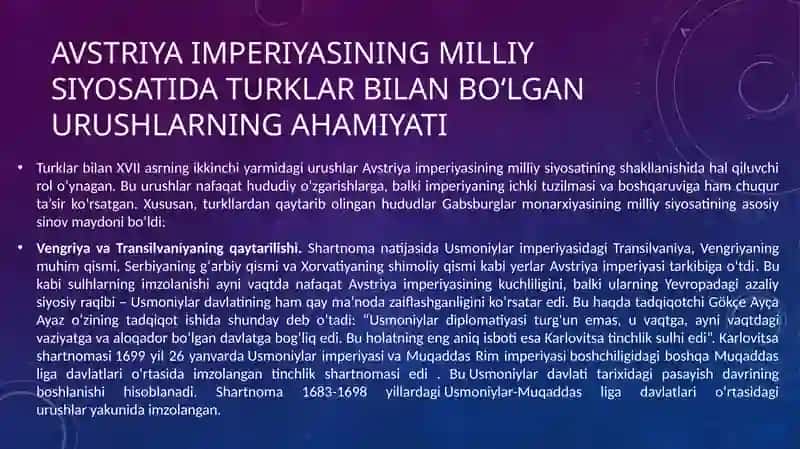 Avstriya imperiyasida milliy siyosat(XVII asrning II-yarmi - XVIII asrlar) 3