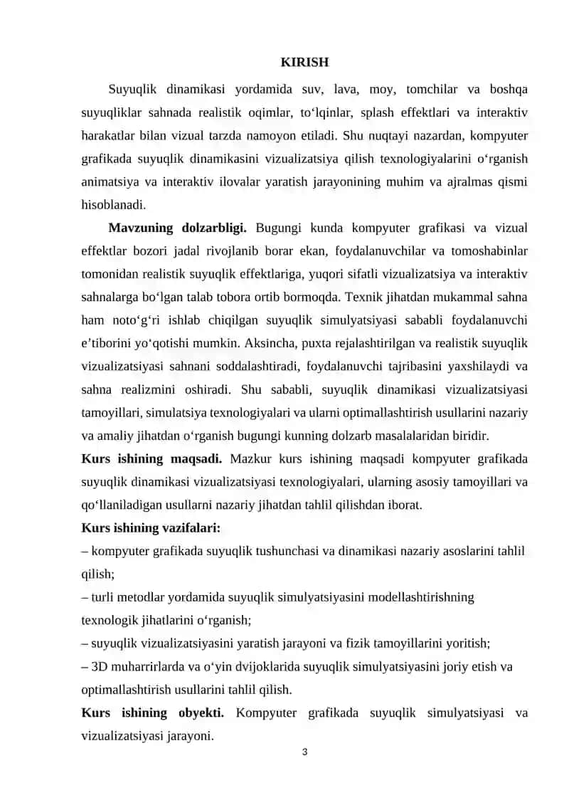 Kompyuter grafikada suyuqlik dinamikasi vizualizatsiyasi 3