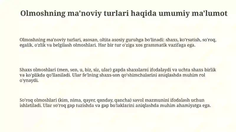 Olmoshning turlari 3