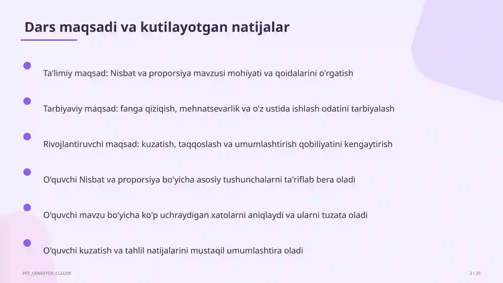 Nisbat va proporsiya (6-sinf) 3
