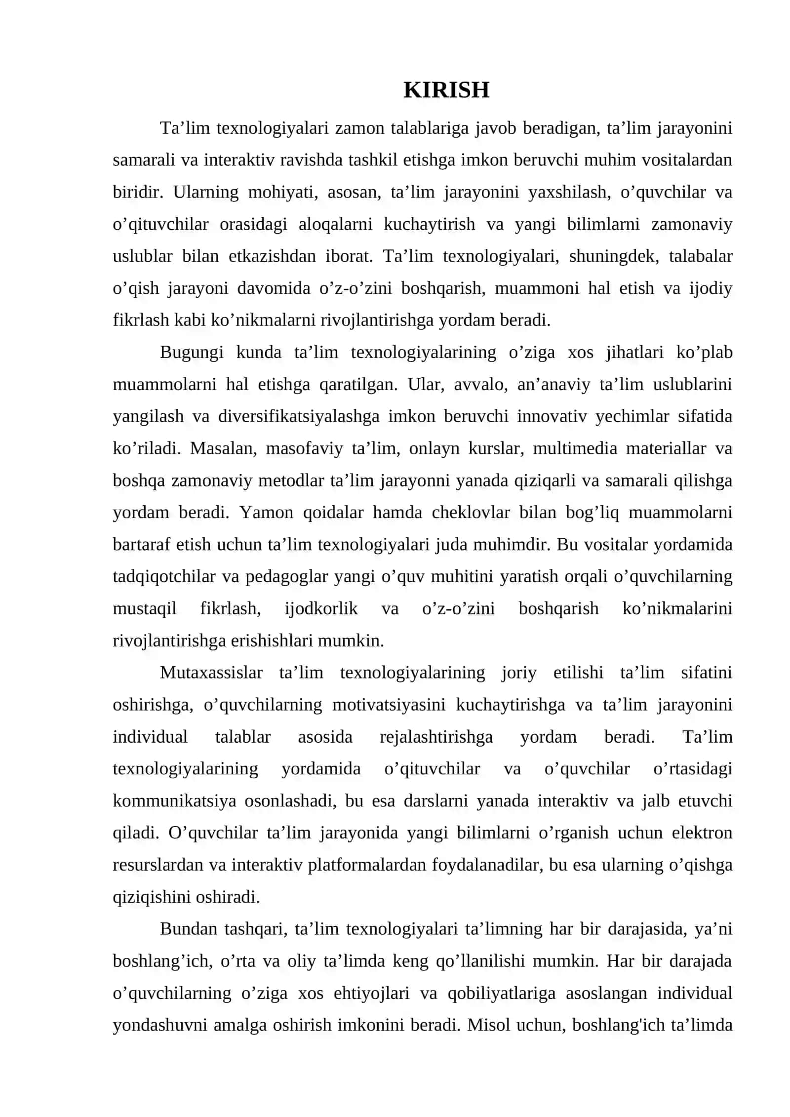 TA’LIM TEXNOLOGIYALARINING MOHIYATI VA O’ZIGA XOS JIHATLARI 3