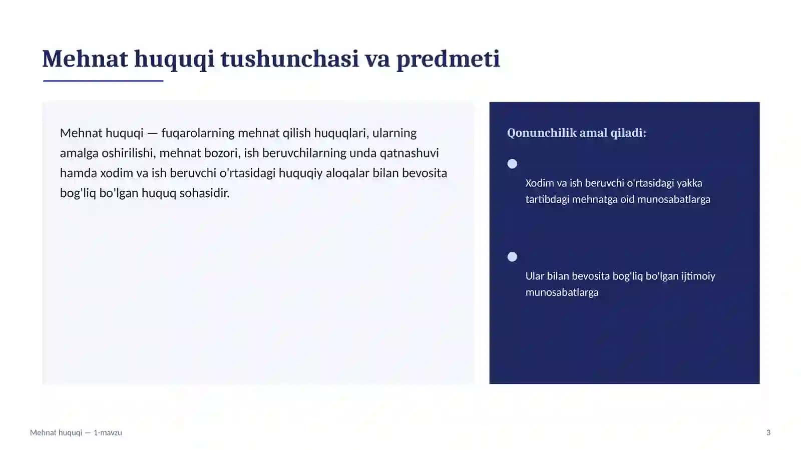 Mehnat huquqining predmeti, vazifalari, metodi, tizimi va manbalari 3