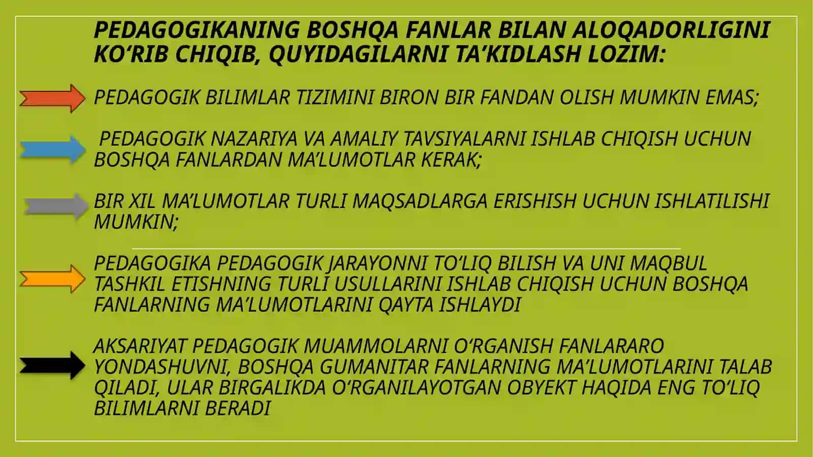 Pedagogikaning boshqa fanlar bilan aloqadorligi 3