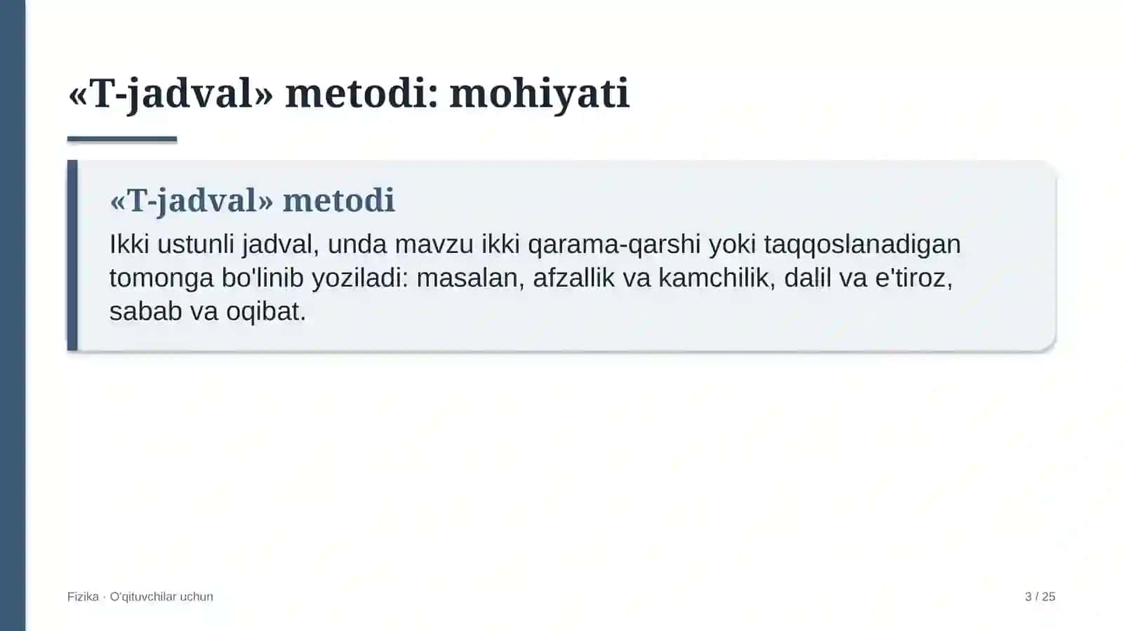 fizika darslarida t jadval metodidan foydalanish 5604 3