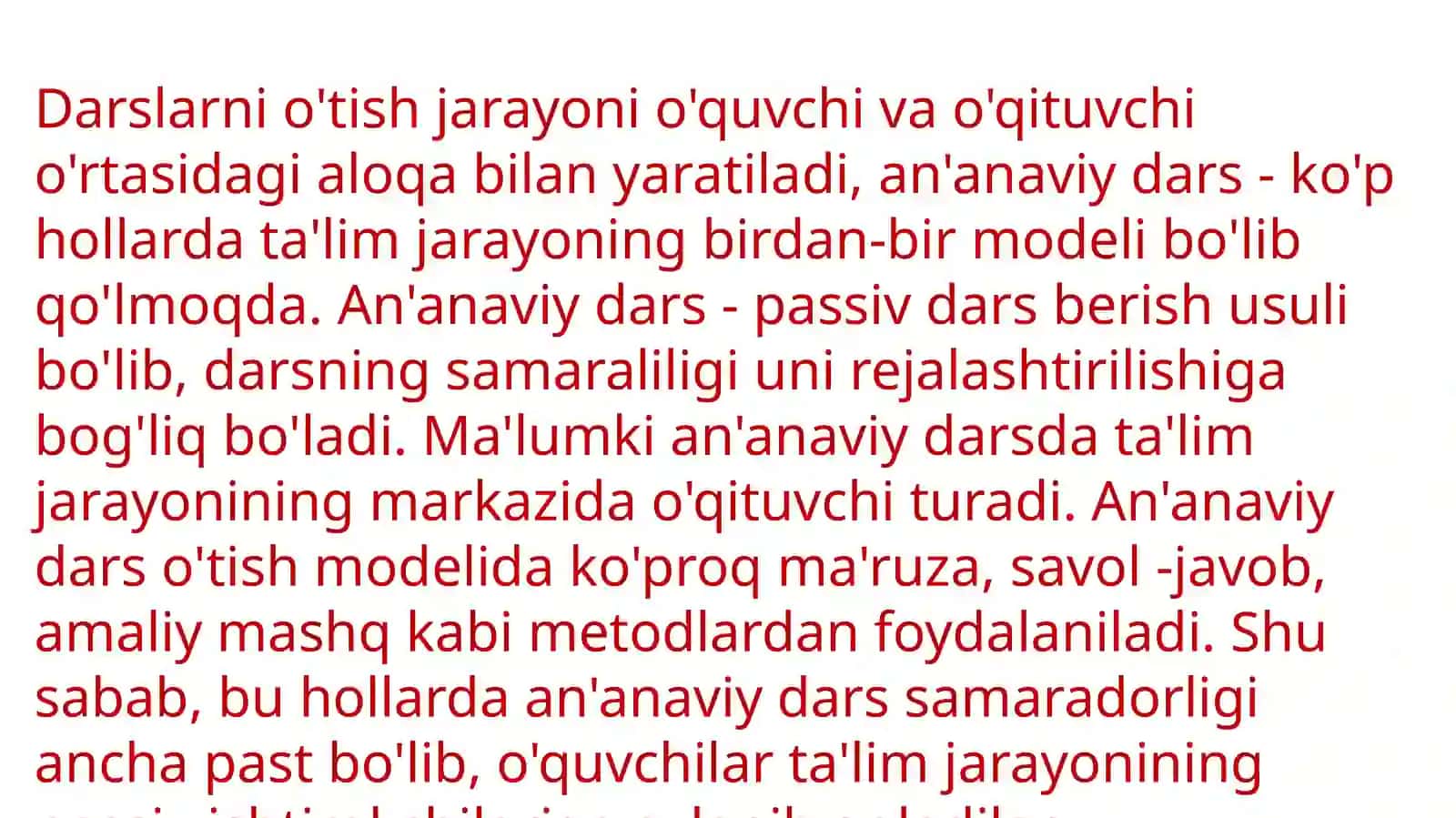 An’anaviy va noan’anaviy darslar 3