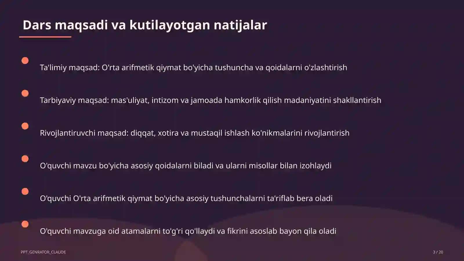 O'rta arifmetik qiymat (5-sinf) 3