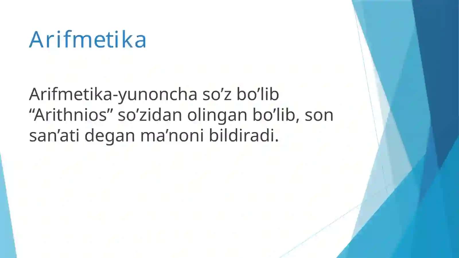 Matematikada foydalanadigan atamalar va belgilar, ularning kelib chiqishi hamda lug’aviy ma’nosi 3
