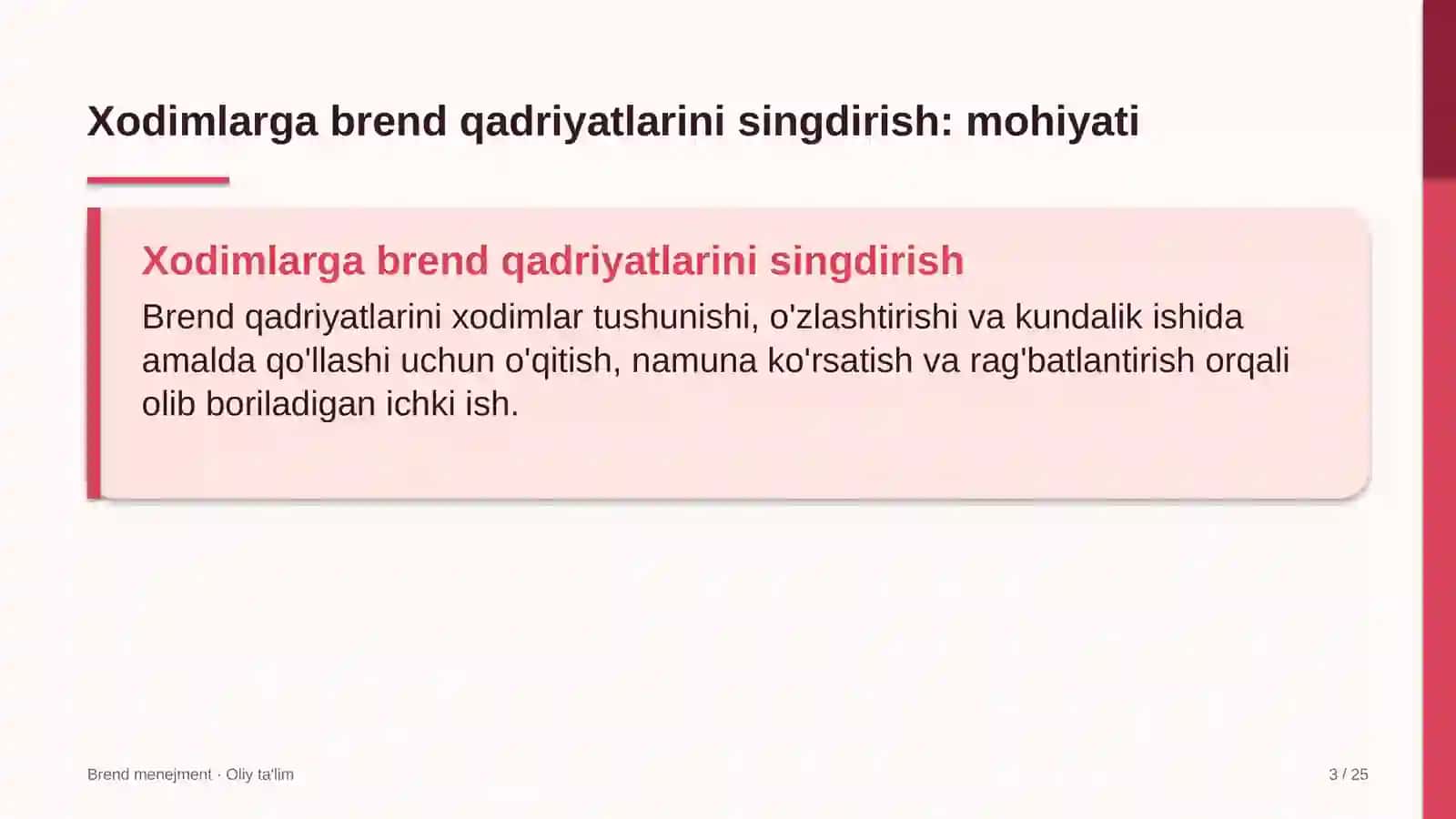 yangiliklar saytlarida xodimlar o'rtasida brend qadriyatlarini singdirish 3234 3