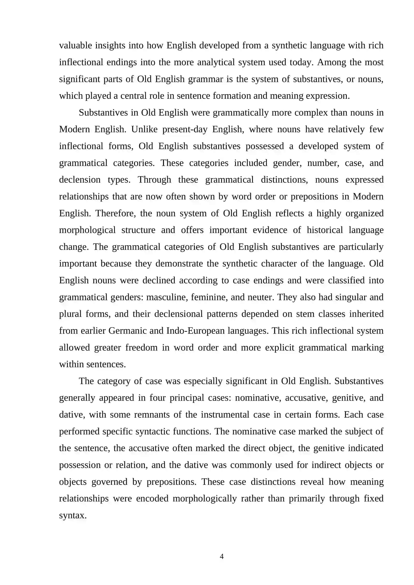 Categories of Number and Gender in Old English Substantives 3