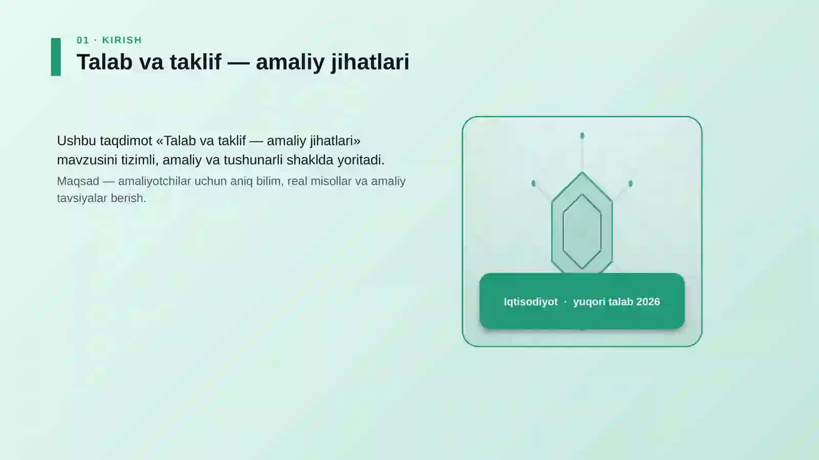 Talab va taklif — amaliy jihatlari 3