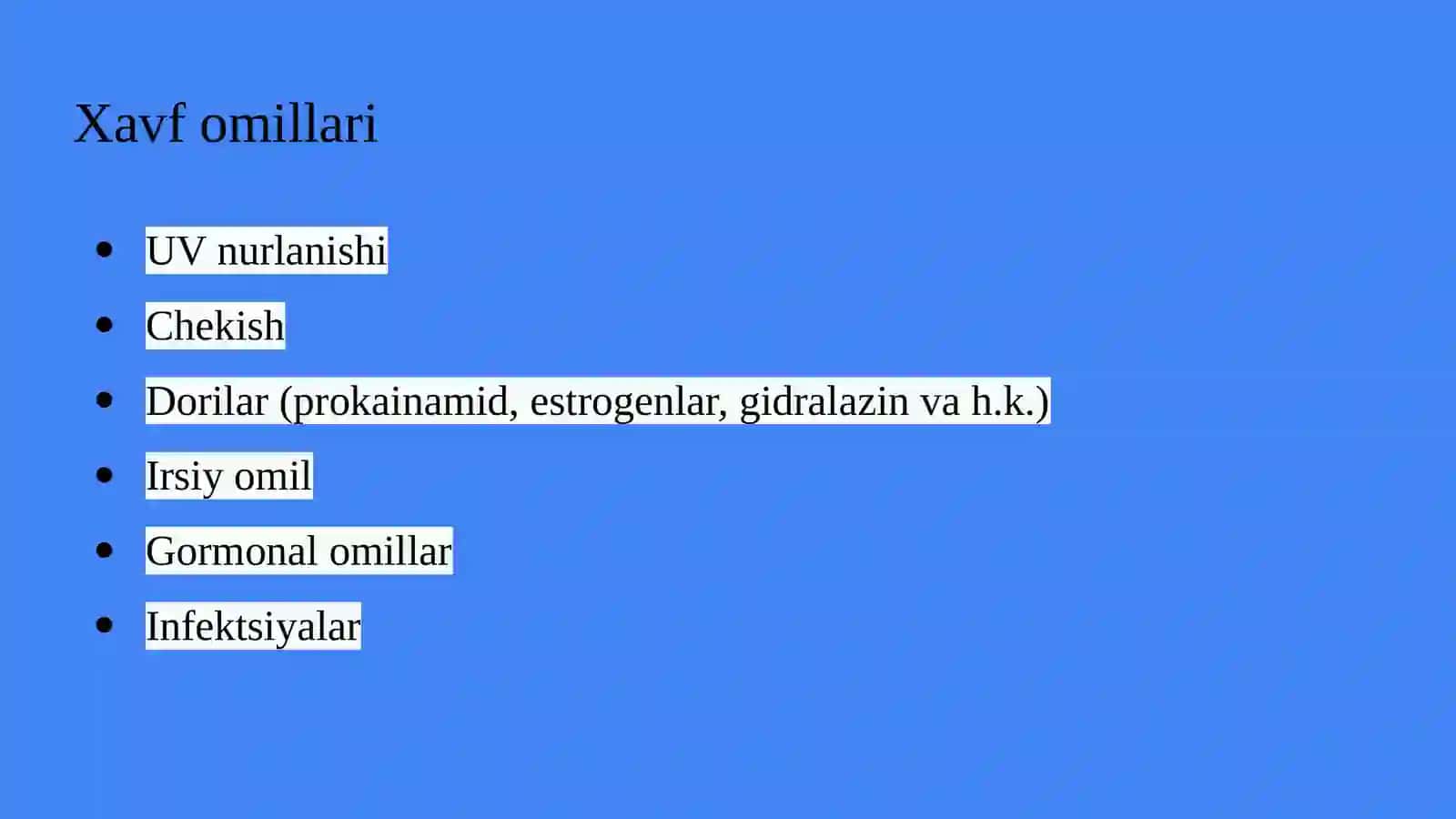 Tizimli qizil yugurik kasalligi (2-variant) 3