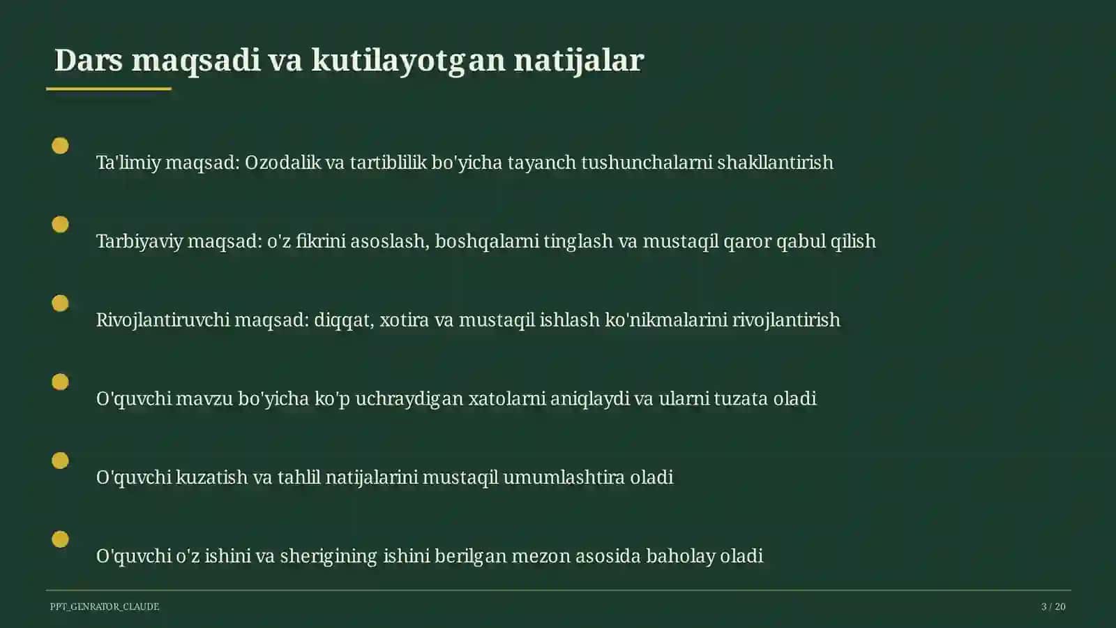 Ozodalik va tartiblilik (1-sinf) 3