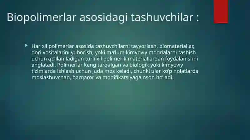 Har xil polimerlar asosida tashuvchilar tayyorlash 3