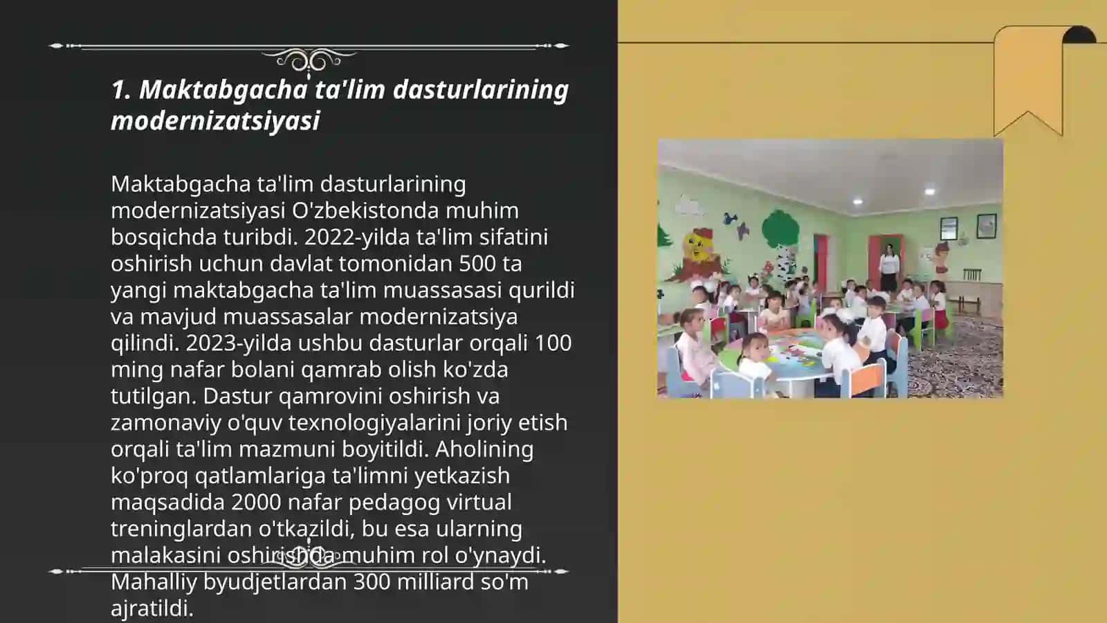 Maktabgacha talim va maktab talim tizimi oʻzgarishlari 3