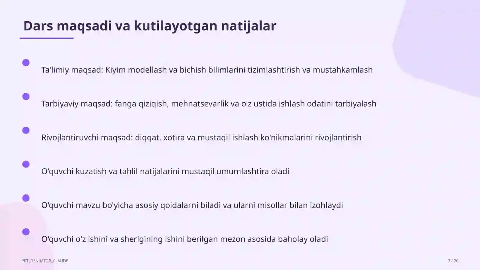 Kiyim modellash va bichish (7-sinf) 3