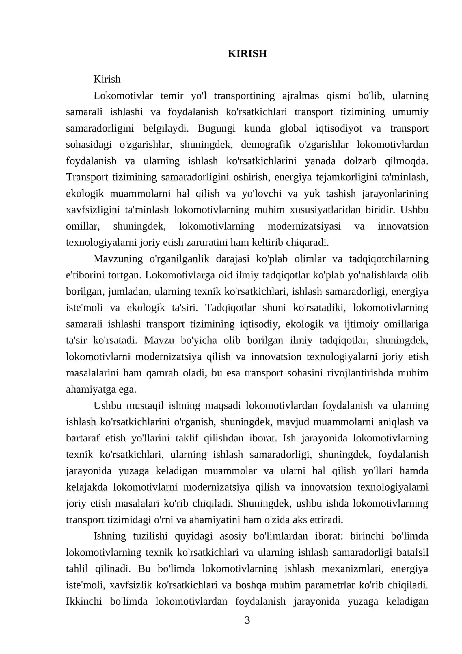 Lokomotivlardan foydalanish va ishlashining koʻrsatkichlari 3