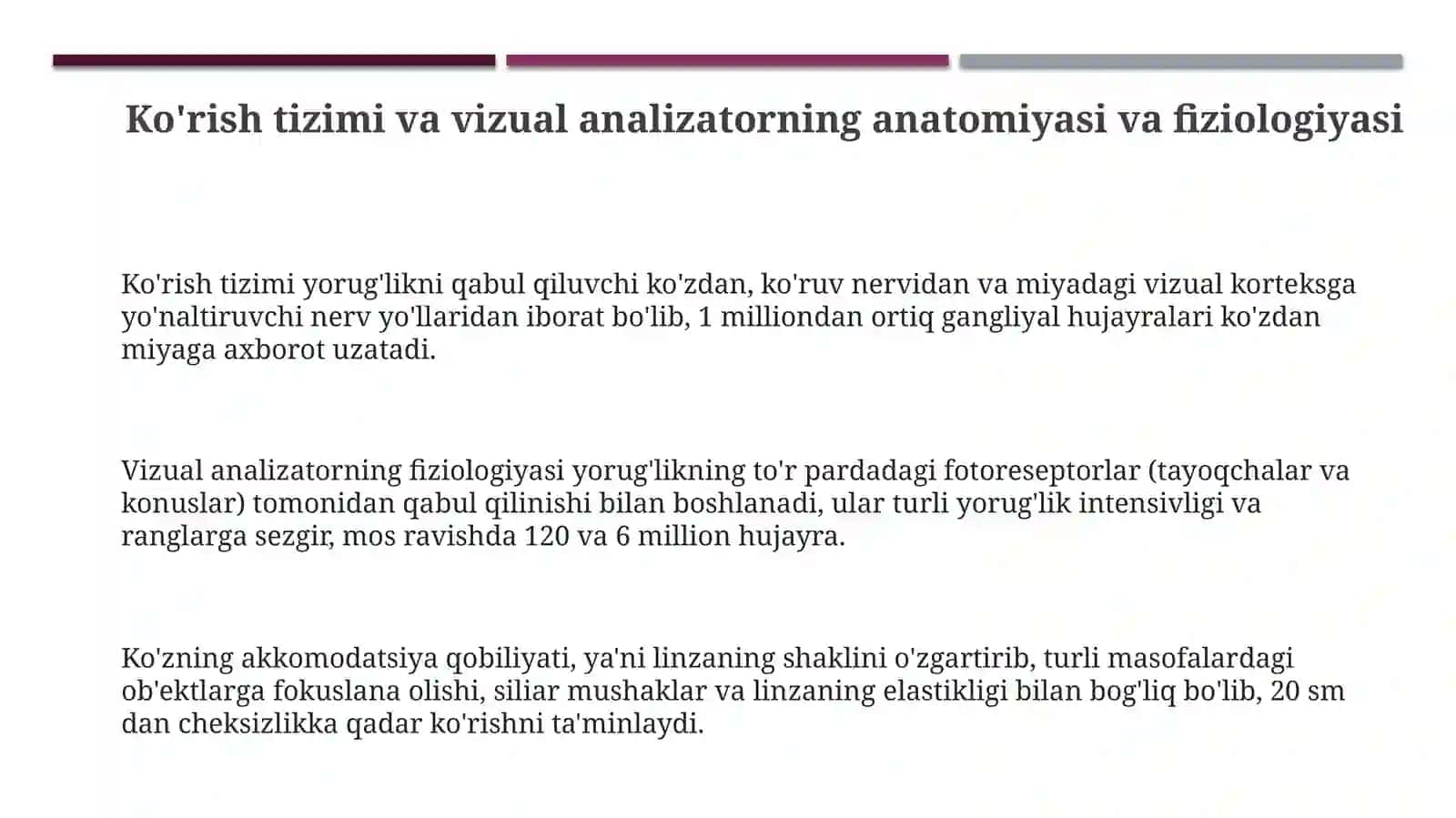 Ko‘ruv sistemasi.Ko‘ruv analizatorining patologiyasi 3