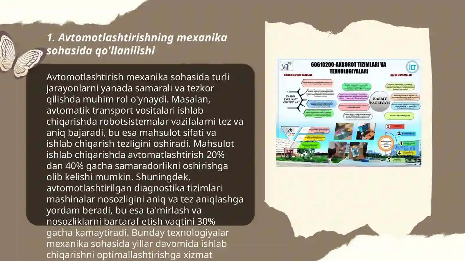 Avtomotlashtirilgan loyihalash tizimlarini mexanika,energetika,elektronika,geologiya,mashinasozlik va boshqa sohalarda qo'llash 3