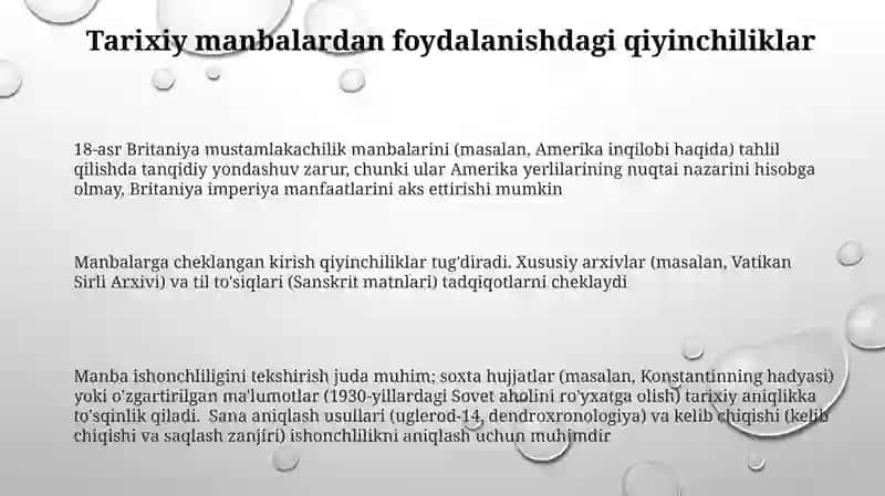 Yordamchi tarix fanlarining tarix ta'limi da tutgan o'rni va roli 3