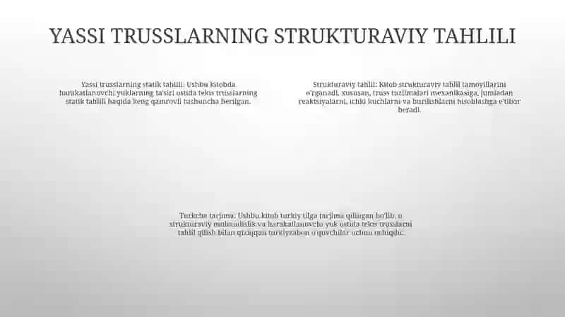 Statik Aniq Tekis Fermalarni Harakatlanuvchi Yuklar Tasiriga Hisoblash 3